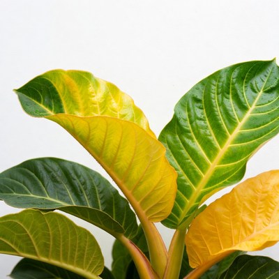 Variegated Tropical Plant Leaves