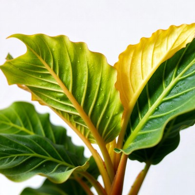 Anthurium Leaves with Water Droplets