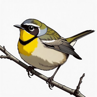 Yellow-throated Warbler on Branch