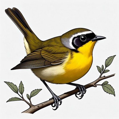 Common Yellowthroat Warbler on Branch