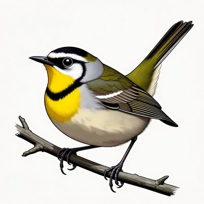 Yellow-rumped Warbler on branch