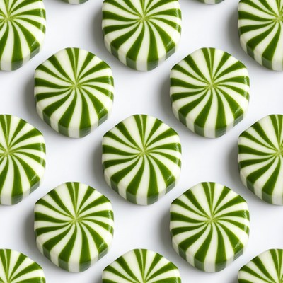 Green White Swirl Hexagon Candies