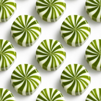 Green White Swirl Candies Pattern