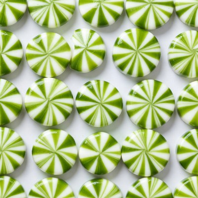 Green White Swirl Beads