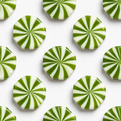 Green White Swirl Candy Buttons Pattern