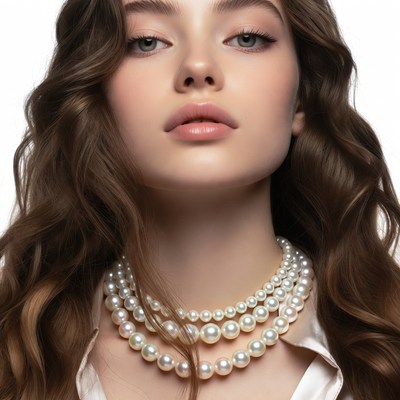 Woman with pearl necklace