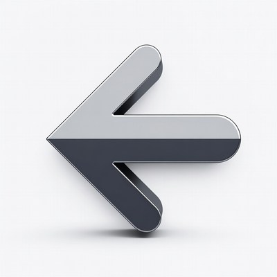 3D Gray Left Arrow