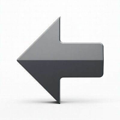 3D Gray Left Arrow Icon