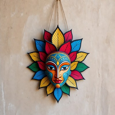 Colorful Floral Hanging Wall Mask