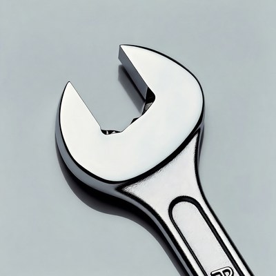 Shiny Adjustable Wrench Isolated