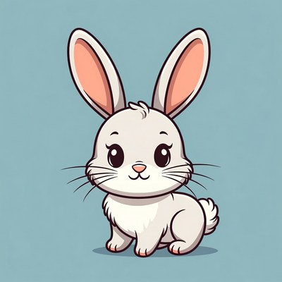 Cute white bunny illustration