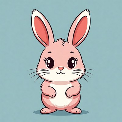 Cute pink bunny illustration