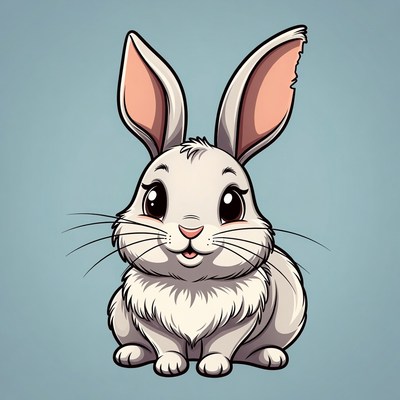 Cute white bunny illustration