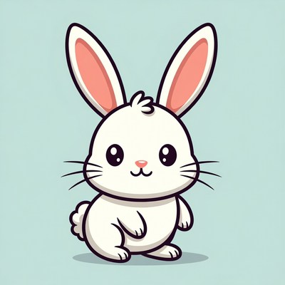 Cute white bunny illustration