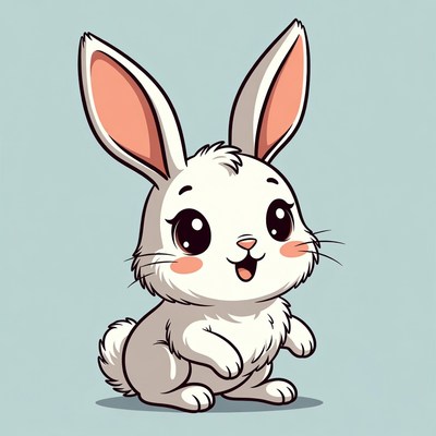 Cute white bunny illustration