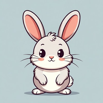 Cute white bunny illustration