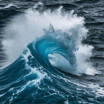 Massive crashing ocean wave