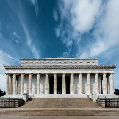 Lincoln Memorial with steps and columns