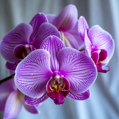 Purple Phalaenopsis Orchids Blooming