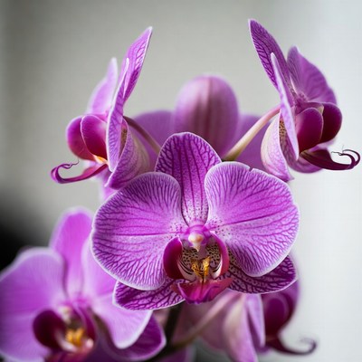 Purple Orchid Flowers Blooming