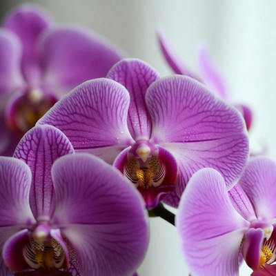 Purple Orchid Flowers Closeup