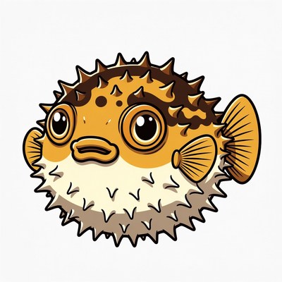 Cute Cartoon Pufferfish Illustration