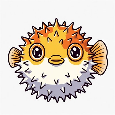 Cute Cartoon Pufferfish Illustration