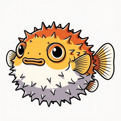 Cute Cartoon Pufferfish