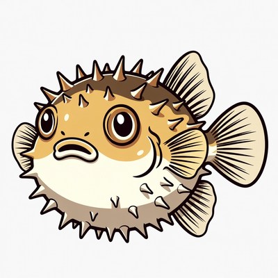 Cute Cartoon Pufferfish Illustration