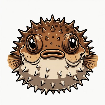 Cute Cartoon Pufferfish Illustration
