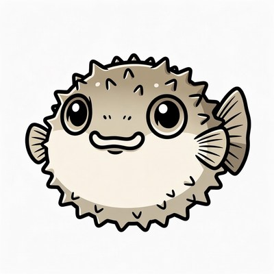 Cute Cartoon Pufferfish Illustration