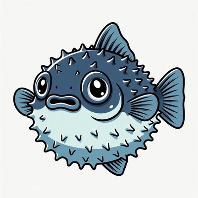 Cute Cartoon Pufferfish Illustration