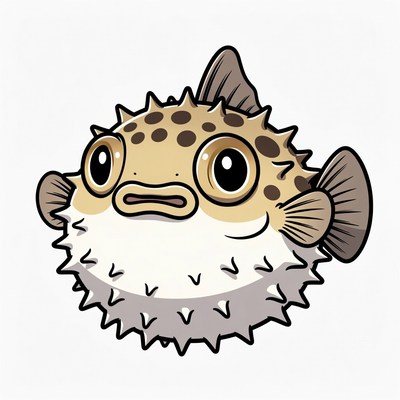 Cute Cartoon Pufferfish Illustration