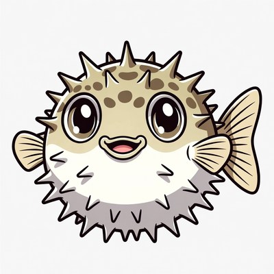 Cute Cartoon Pufferfish Illustration
