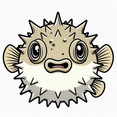 Cute Cartoon Pufferfish Illustration