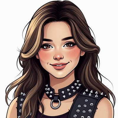 Anime girl with studded choker