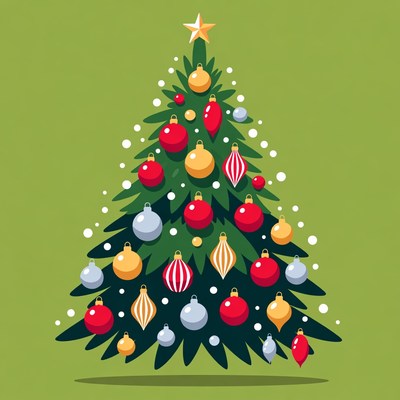 Colorful Christmas Tree Illustration