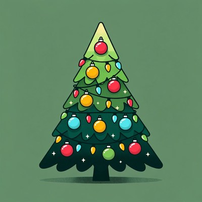 Colorful Christmas Tree Illustration