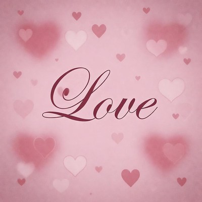 Love Text with Pink Hearts