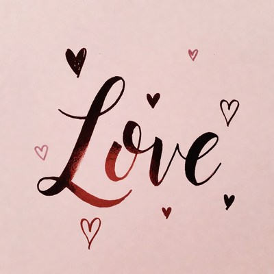 Love Text with Hearts