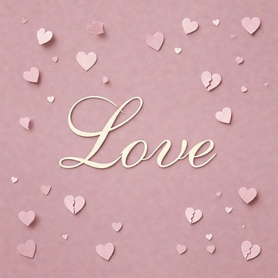 Love Text with Pink Hearts