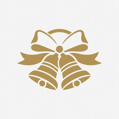 Gold jingle bells with bow