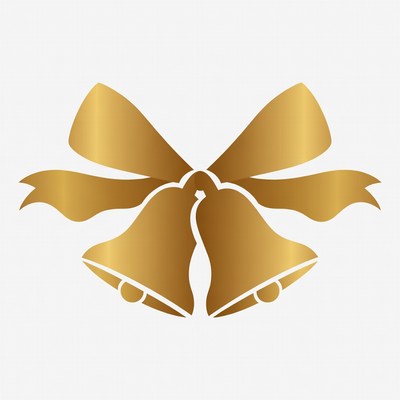 Golden Christmas Bells Illustration