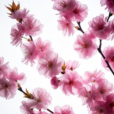 Pink Cherry Blossom Branches