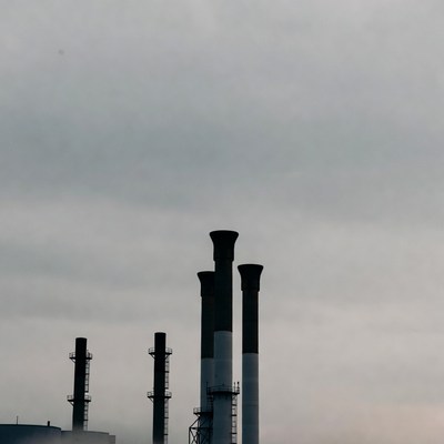 Industrial Factory Chimneys Silhouette
