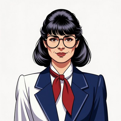 Woman in glasses and suit