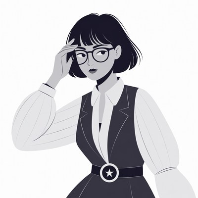 Woman touching forehead with glasses