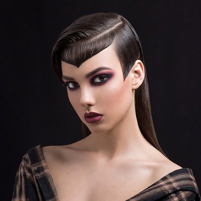 Woman with slicked undercut hairstyle