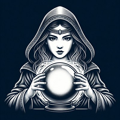 Woman holding crystal ball