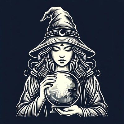Witch holding crystal ball